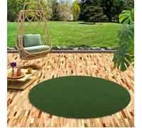 Snapstyle Kingston - Tapis Type Gazon Artificiel Rond - pour Jardin, Terrasse, Balcon - Vert Mélangé - 3 Tailles Disponibles