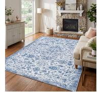 Tapis géométrique 3D bleu 160×230cm tufté moelleux lavable antidérapant déco salon chambre