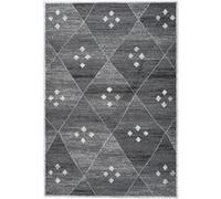 Tapis Géométrique à Poils Courts "Vancouver V" Gris 80 x 150 cm Gris G