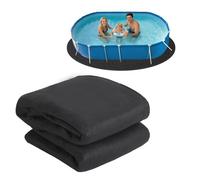 Tapis géotextile pour piscine - LUNSY - Extra-épais - Barrière anti-mauvaises herbes - 220 g/m² - 4,88 x 9,75 m - Noir