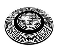 Tapis GLOSS cercle moderne 6776 85 élégant cadre grec noir / ivoire cercle 200 cm