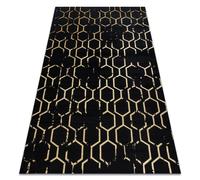 Tapis GLOSS moderne 407C 86 élégant glamour art deco noir / or 200x290 cm