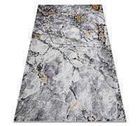 Tapis GLOSS moderne 528A 58 Marbre calcul élégant glamour Ivoire / noir 80x150 cm
