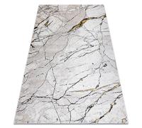 Tapis GLOSS moderne 529A 53 Marbre calcul élégant glamour Ivoire / beige 140x190 cm