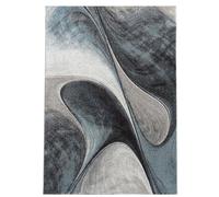 tapis grand salon 280x380 tissé bleu et gris rectangle Motif rond GARCA