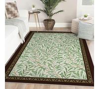 Tapis Green Leaf 120x180 Tapis pour Salon Lavable bohème pour Chambre Salle Manger sous Table Cuisine Ferme Cottage Petit Poil Faible Anti-Taches Grand