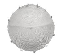 Tapis gros pompons 90 cm gris