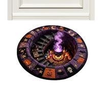 Tapis Halloween Rond Antidérapant 3D Trompe L'Œil Abîme Matelassé Velours | Tapis Rond Antidérapant Avec Effet Trompe L'œil Abîme, Velours Matelassé Confortable Pour Une Ambiance Festive Et Originale