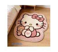 Tapis Hello Kitty rose et blanc 80x80cm