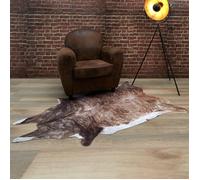 Home Deco Factory Tapis MES Peau de Vache Imitation Polyester 120 x 158 cm Marron
