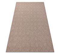 Tapis HOUSE SIZAL 40350 Diamants tissé à plat effet laineux beige 80x150 cm