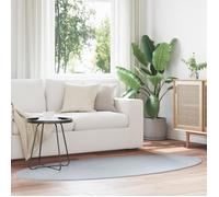 vidaXL Tapis de Surface Ovale HUARTE Gris 100 x 200 cm 100% Polyester, Tapis de Couloir Élégant, Design Ovale Moderne, Résistant, Antidérapant, Lavable en Machine, Facile à Nettoyer