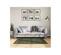 vidaXL Tapis HUARTE – Tapis à poils courts doux lavable – Vert forêt 120x120 cm