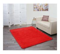 Tapis Hwc-F69, Shaggy, Épais, Poil Long, Tissu/Textile, Cotonneux, Doux, 200x140cm Rouge
