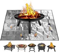 Tapis ignifuge pour foyer extérieur - Tapis de barbecue carré pliable et pivotant pour terrasse, pelouse, jardin