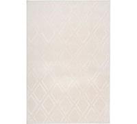 Tapis Imprimé Losange Fait Main "Monroe III" Crème 81 x 150 cm Beige G