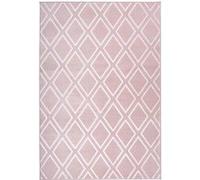 Tapis Imprimé Losange Fait Main "Monroe III" Rose 81 x 150 cm Rose G