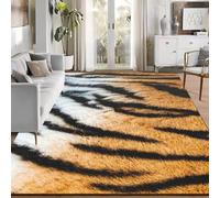 Tapis imprimé tigre 1,2 x 1,8 m pour tapis imprimé tigre 1,2 x 1,8 m | Tapis animal en velours, 10,2 x 15,2 cm, lavable en machine, pour chambre à coucher, bureau