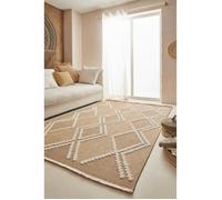 Tapis intérieur extérieur aspect jute à motif losange - NAZAR RUGS - 160x230 cm - Nature - Jaune