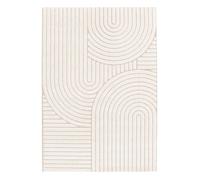 Tapis intérieur motif ethnique arches 160x230cm. poils ras. beige et crème