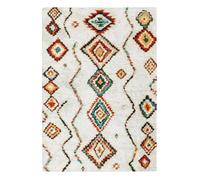 Tapis intérieur shaggy. style berbère. poils longs. crème et multicolore 120 x 170cm