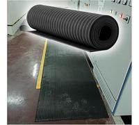 Tapis Isolant Haute Tension en Caoutchouc, Tapis de Sol diélectrique Non conducteur pour sous-Stations, Tapis découpable pour Tableaux électriques, 2,7 m x 3 mm (9 pi x 0,1 po) - Noir