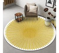 Tapis Jaune Rond de Style Nordique - Antidérapant Lavable pour Salon, Chambre, Canapé - Diamètres 80cm à 200cm ( Size : Diamètre 200cm )