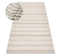 Tapis JERSEY 19243 beige - Chevron structurelles boucle BOHO 200x290 cm