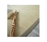 Tapis Jonc de mer Kalapa fin panama - Ganse coton taupe - 80 x 150 cm