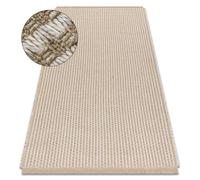 Tapis JUTE 3650 crème / beige lignes - jute tissé à plat franges 60x100 cm