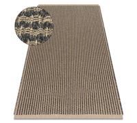 Tapis JUTE 3650 noir / beige lignes - jute tissé à plat franges 80x150 cm