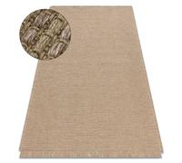 Tapis JUTE 3652 beige foncé une couleur - jute tissé à plat franges 140x190 cm