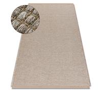 Tapis JUTE 3652 beige / gris une couleur - jute tissé à plat franges 60x100 cm