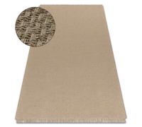 Tapis JUTE 3731 beige foncé une couleur - jute tissé à plat franges 200x290 cm