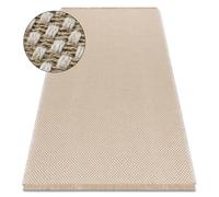 Tapis JUTE 3731 crème / beige - jute tissé à plat franges 60x100 cm