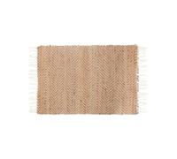 Tapis Jute Éthnique Rectangulaire avec Rayures Zigzag 60x90 cm - SILUMEN - Blanc