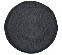 Tapis en Jute de décoration Ethno-Boho Abrila, Rond, 100 cm, Noir