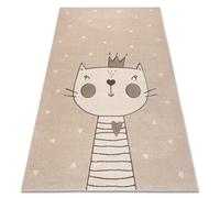 Tapis KIDDO 6106 crème chaton couronne enfants sensoriel 180x270 cm