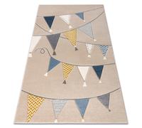 Tapis KIDDO 9426 beige / blanc triangles fête pour enfants sensoriel 140x190 cm