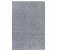 Tapis kilim 80 x 150 cm, bleu, gris, laine authentique, motif faux uni, FRANCOIS, artisanal