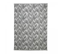 Tapis kilim 80x140 rectangle fait à la main en coton gris motif géométrique