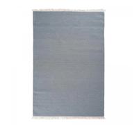 Tapis kilim 80x150 rectangle fait main en laine gris souris motif uni