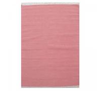 Tapis kilim 80x150 rectangle fait main en laine rose motif uni LYN12 BAYA IBAY