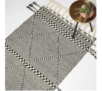 Tapis Kilim en laine noir et blanc - HOMESCAPES - Edessa, 90 x 150 cm - Style bohème