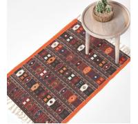 HOMESCAPES Tapis Kilim à imprimé Traditionnel Multicolore, 70 x 120 cm