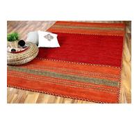 Tapis kilim - PERGAMON - Navarro - Naturel - Rouge orange - 120x180 cm