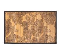 5five - Tapis Latte Bambou 50x80cm Black Flora Noir