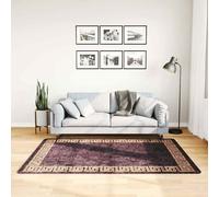 Tapis Lavable 120x180 cm Noir et Doré Moquette Paillasson vidaXL