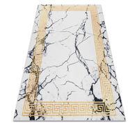 Tapis lavable ANDRE 1126 Marbre grec antidérapant - blanc / or 120x170 cm