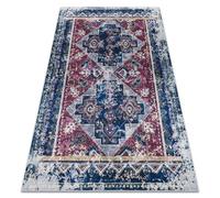 Tapis lavable ANDRE 1136 oriental vintage antidérapant - bordeaux / bleu 120x170 cm